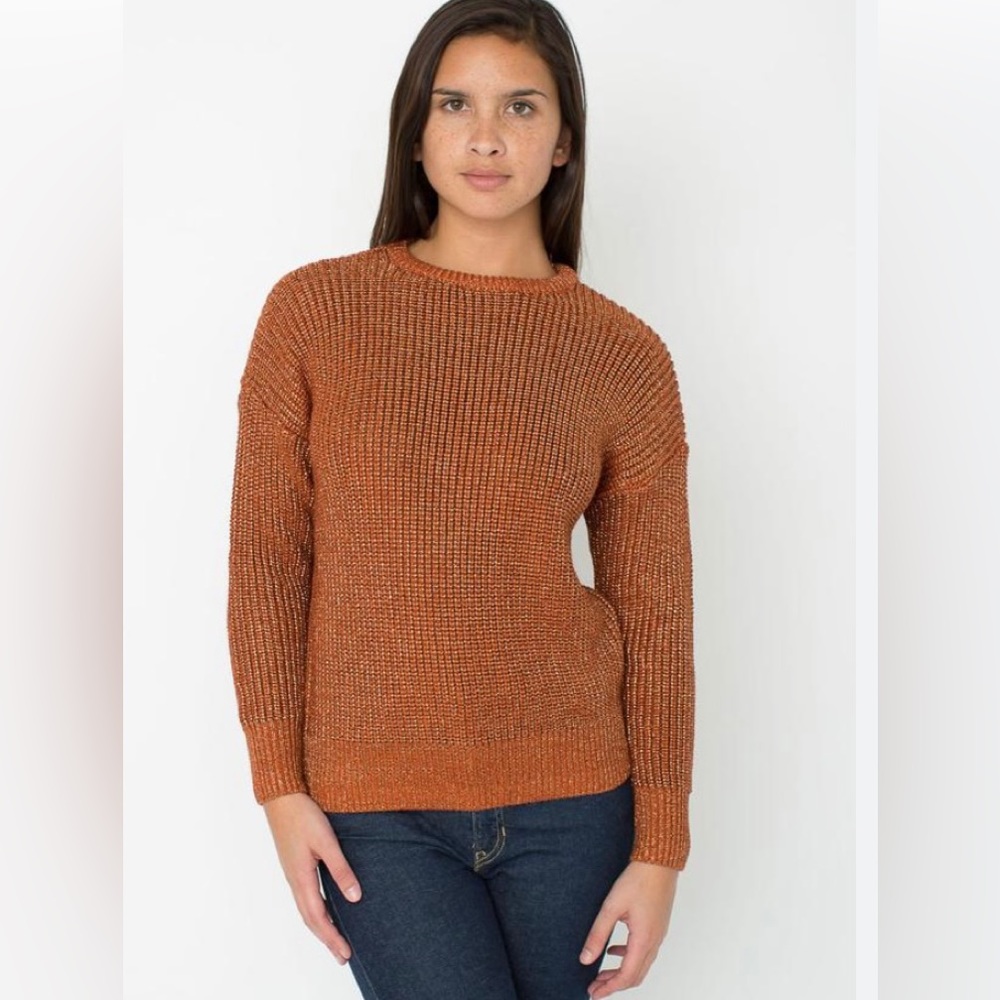 NWT American Apparel metallic fisherman pullover bronze